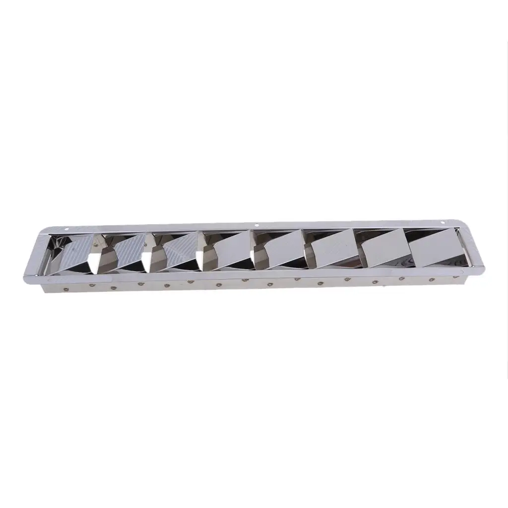 8 Slots Louvered Vents, Boat Marine Hull Air Vent Grill Replacement Part for RV - Stainless Steel (Silver)