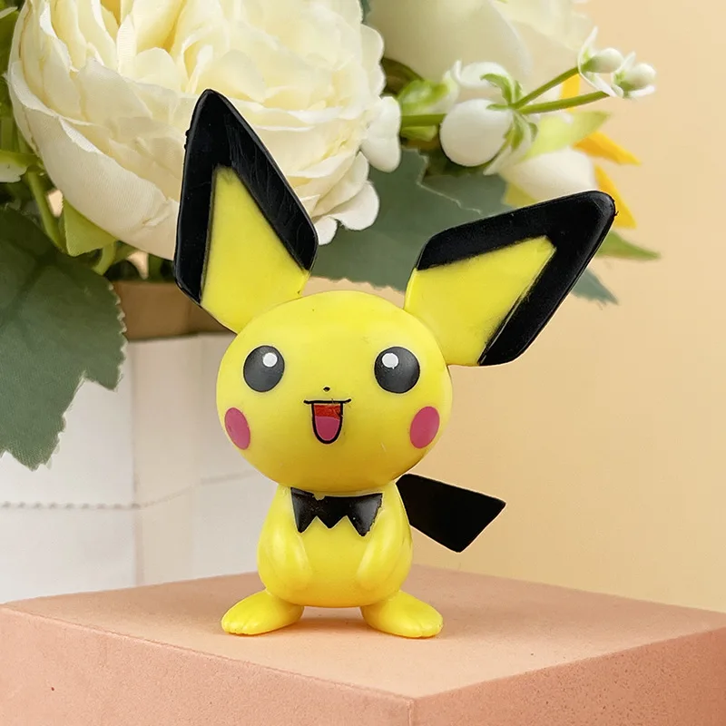 애니메이션 포켓몬 카와이 피카추 라이추 다람쥐 Eevee 액션 피규어 모델 장식, 아이 생일 선물, 6 개/세트