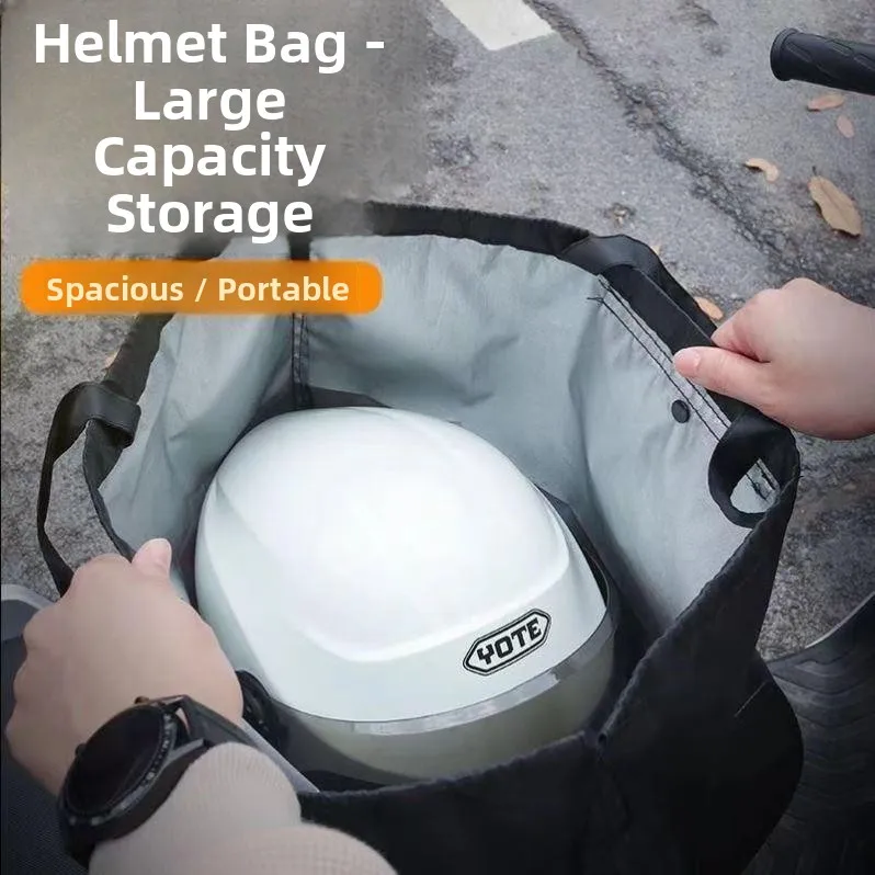 Waterproof Motorcycle Riding Helmet Bag Dust Protection Storage Pouch Hanging Cloth Pocket for  Vehicles Half And Ful...