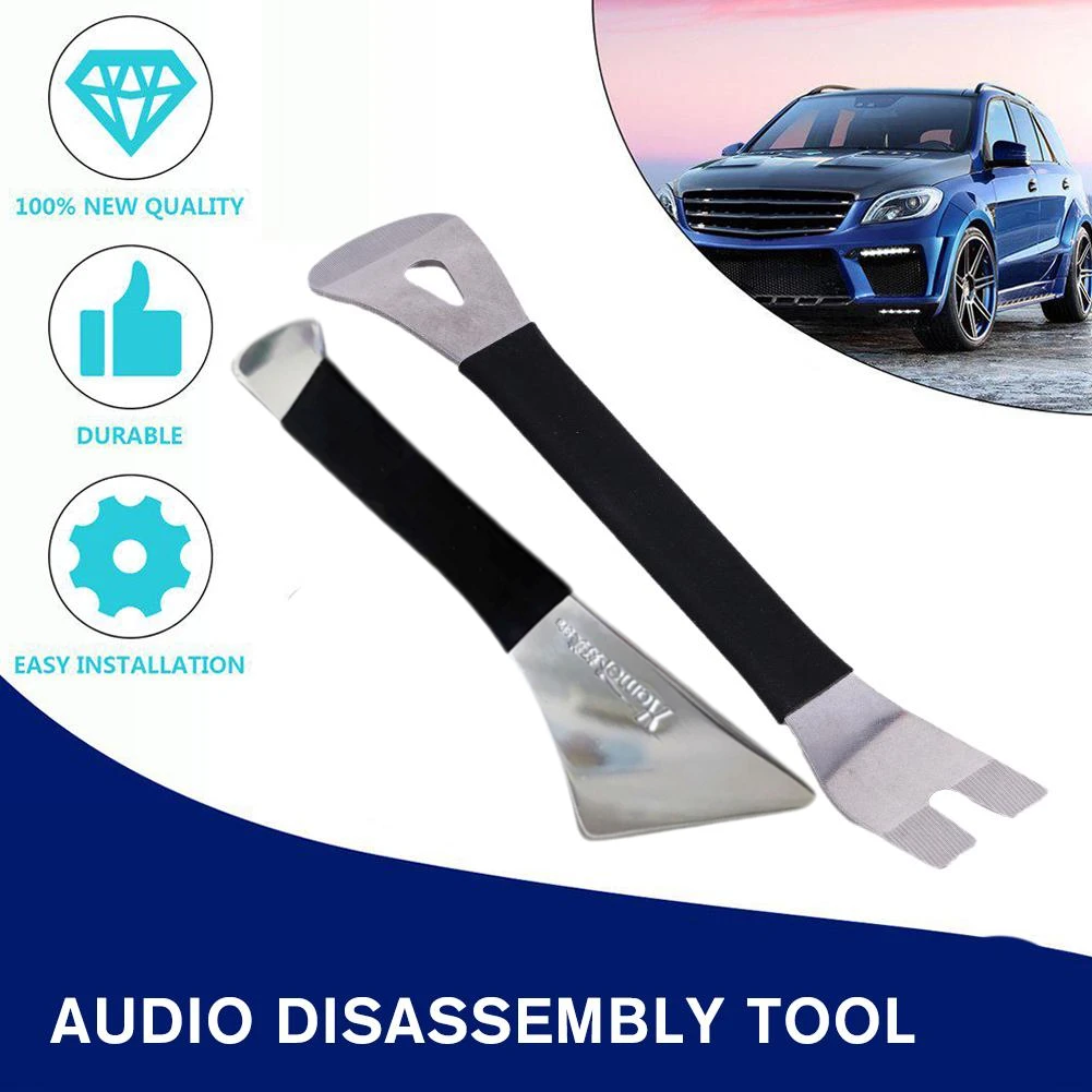 Stainless Steel Trim Removal Tool Two End Trim Removal Level Pry Tools Interior Door Panel Audio Terminal Fastener Remover Tools