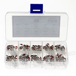 200Pcs 10Value 1W Zener Diode Voltage Regulator Diode Assortment Kit Set 8.2V 9.1V 10V 11V 12V 13V 15V 16V 18V 22V