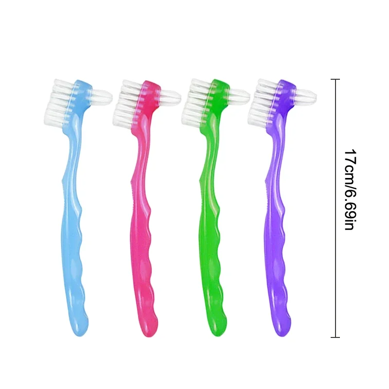 40Pcs Double Sided Denture Toothbrush Invisible Braces Cleaning Brush For Men Women False Teeth Brush Oral Cleaning Tools
