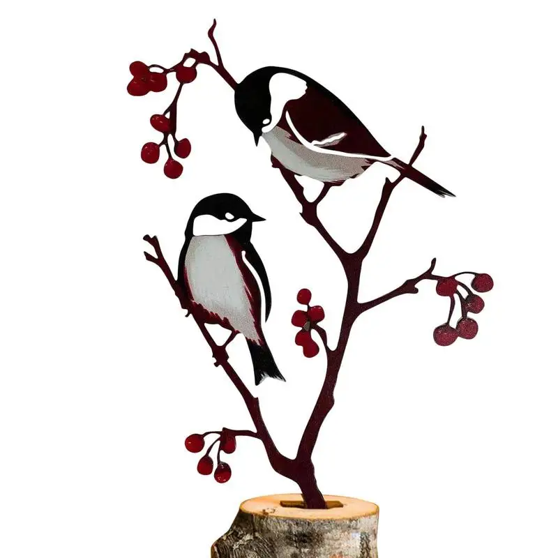 

Metal Chickadee Decoration Outside Garden Decoration Rust Birds On Branch Metal Bird Tree Art Garden Backyard Patio Outdoor