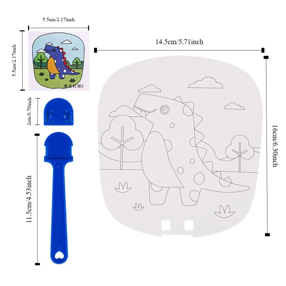 Abanico de pintura de Graffiti pintado a mano, abanico de pintura de animales de dibujos animados Montessori de colores, bonito ventilador de Color DIY de plástico, juguete, regalos para niños