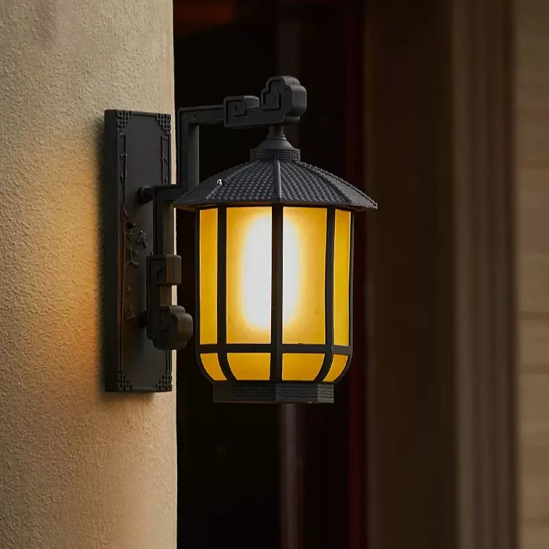 

New Chinese Style Retro Waterproof Wall Lamp, Villa Gate Exterior Wall Lamp, Balcony/Corridor/Courtyard Outdoor Wall Light