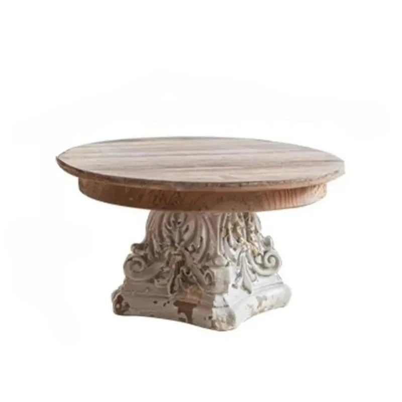 

French Vintage Solid Wood Carved Decorative Ornaments Home Living Room Creative Decoration Tray Flower Shop Wedding Photography