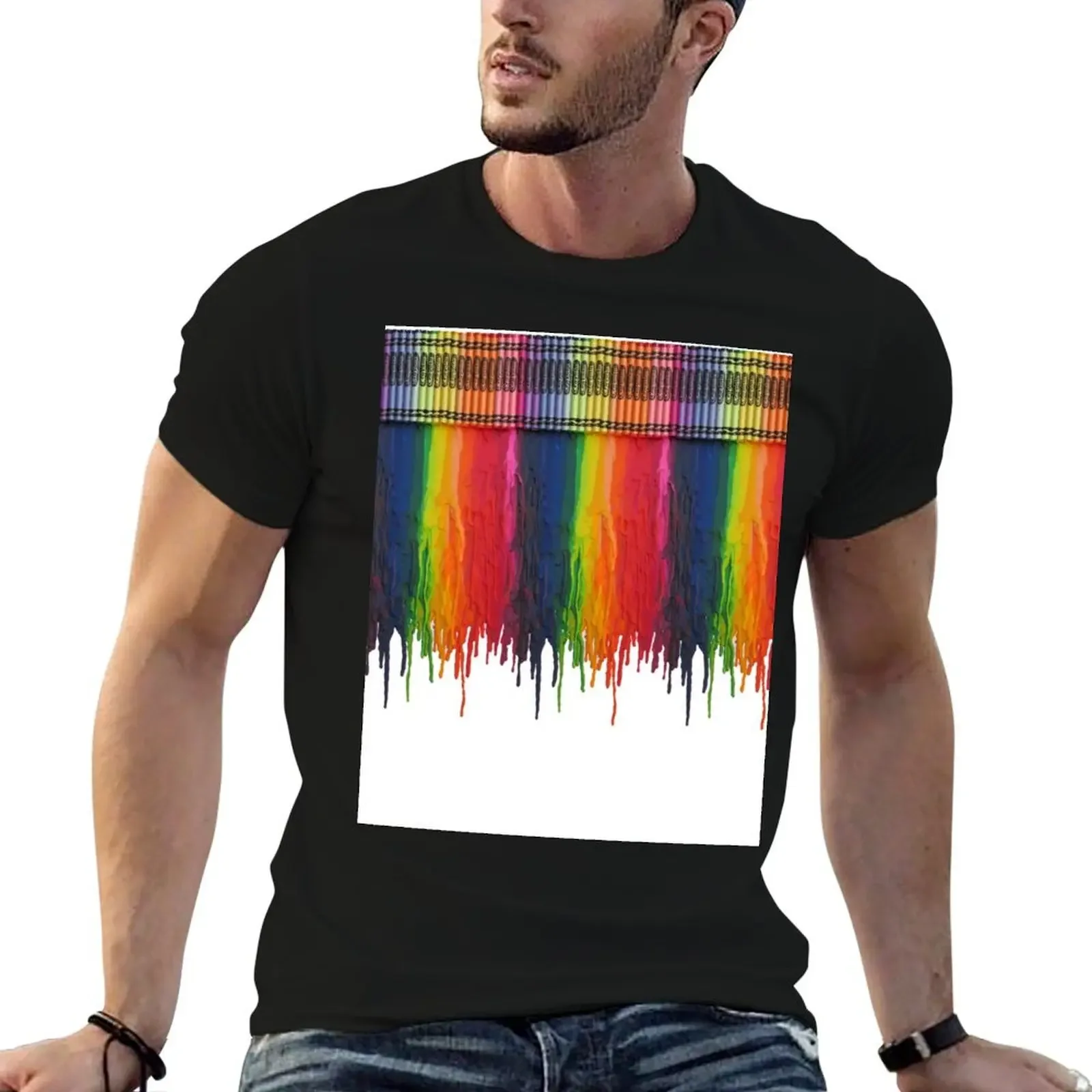 Melting Crayons T-Shirt shirts graphic tee cotton graphic tees kawaii clothes heavyweight t shirts for men