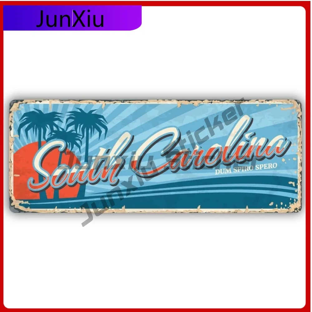 

South Carolina Dum Spiro Spero Vinyl Sticker Vintage Travel Art Scratch-proof Exterior Pvc Decal Accessories Decals Motorcycle