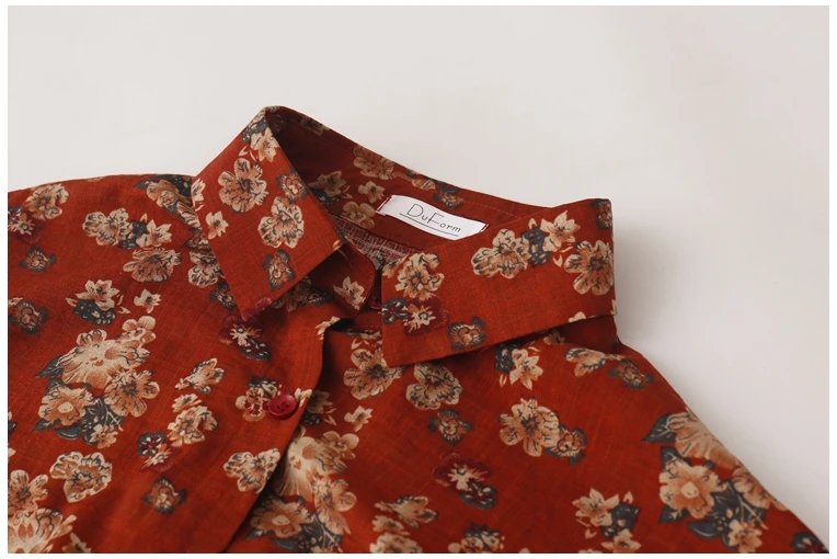 Polo japonais amincissant à manches courtes pour femmes, chemise boutonnée, chemisier floral rétro, style Hong Kong, été