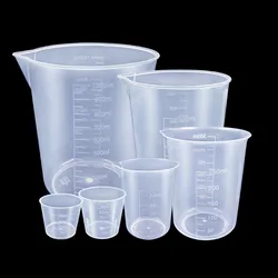 6Pcs/set Clear Plastic Graduated Measuring Cup for Baking Beaker Liquid Measure Jug Cup Container