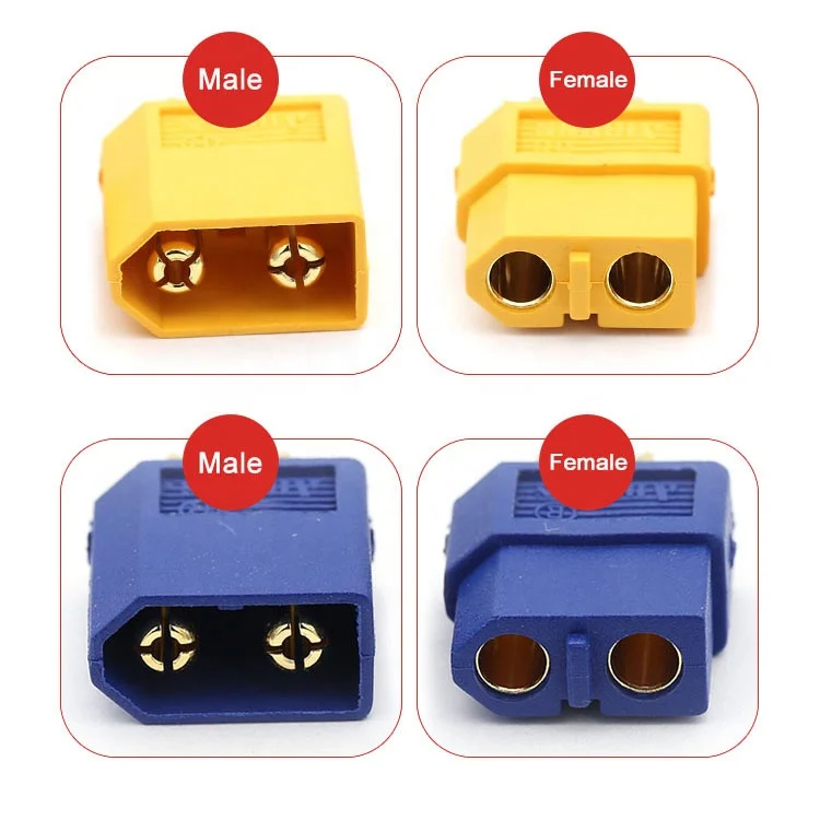 30PCSAmass XT60 Metal Bullet Connector Plug Male Female For RC Quadcopter & FPV Racing Drone For Lipo Battery Electrical Toys