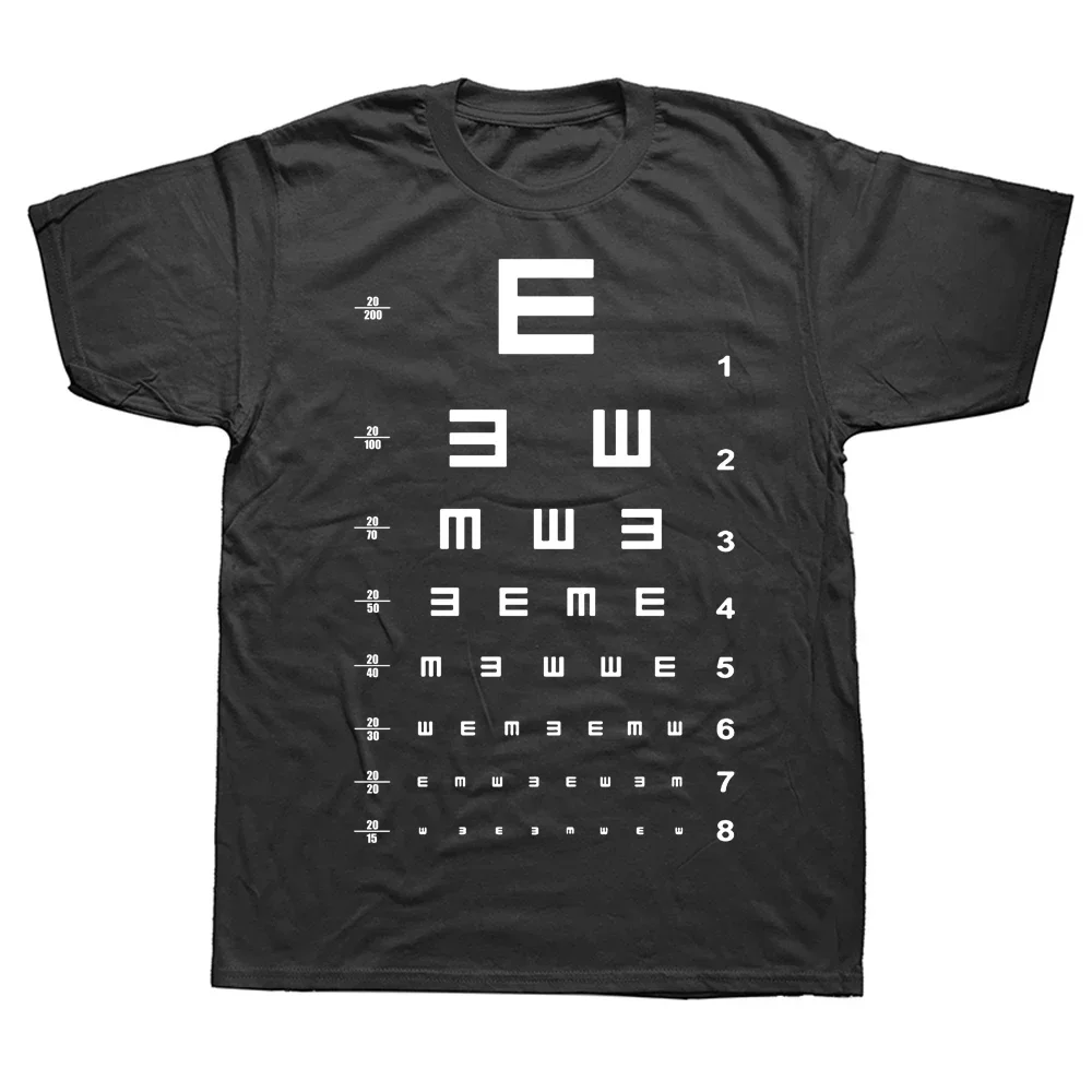 Graphic Cotton Streetwear Short Sleeve Birthday Gifts T-shirt Eye Vision Chart Funny Optometrist Optometry Glasses T Shirts