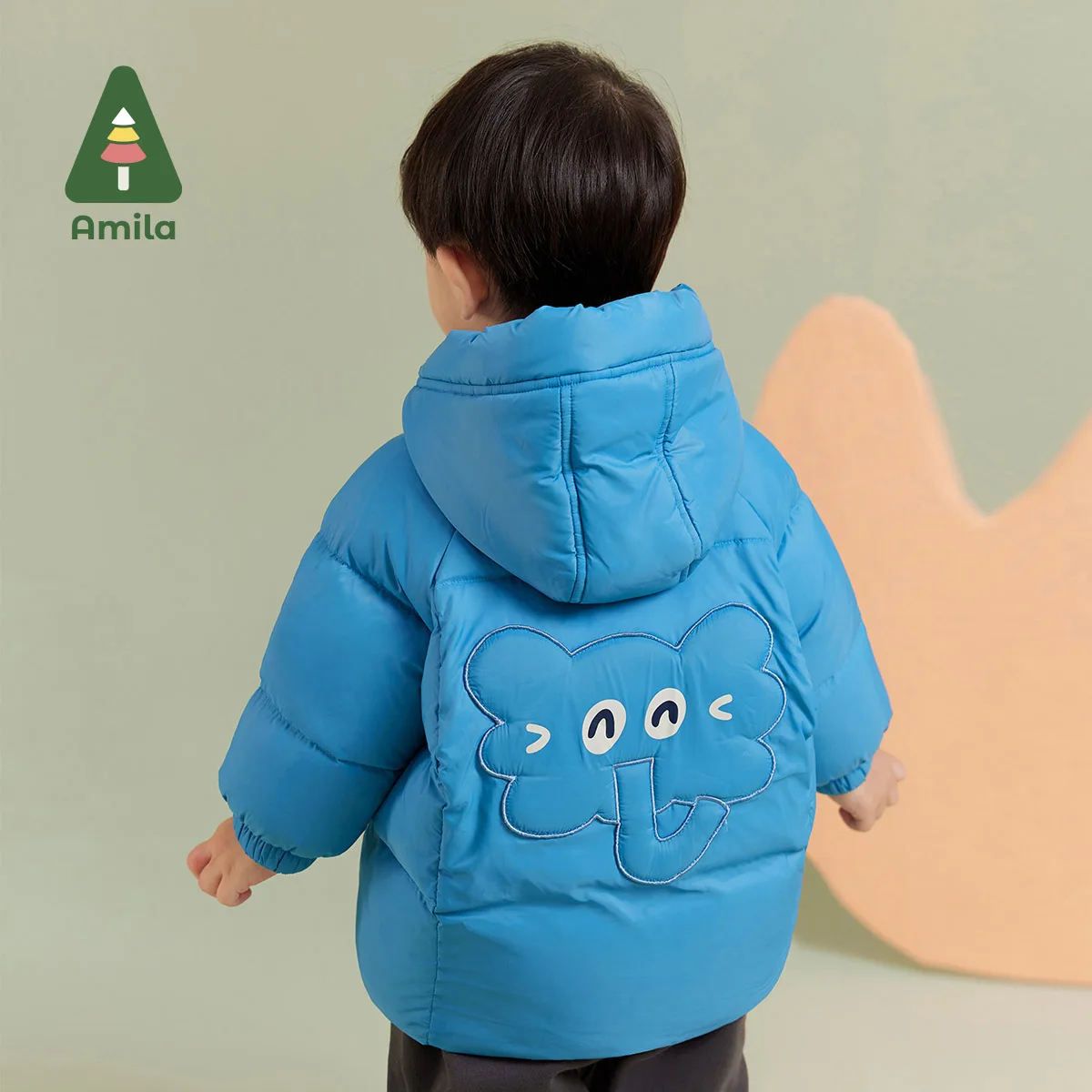 Amila Baby Children Down Jacket 2024 Winter New Multicolour Hooded Soft Cosy Warm Toddler Down Winter Coat  Baby Clothing