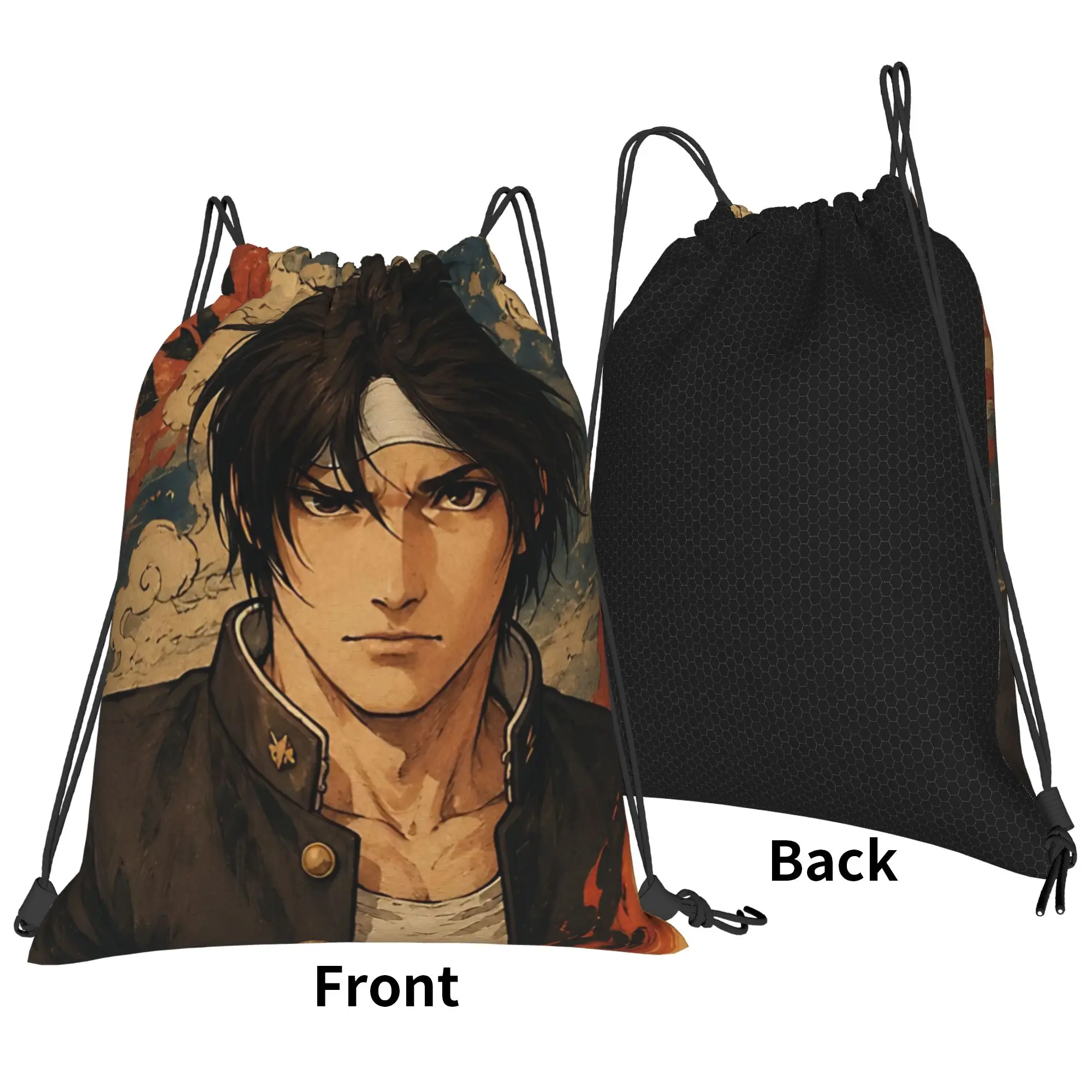 KOF muscular fighter Portable Travel Riding Gym Drawstring Storage Sporty Backpacks