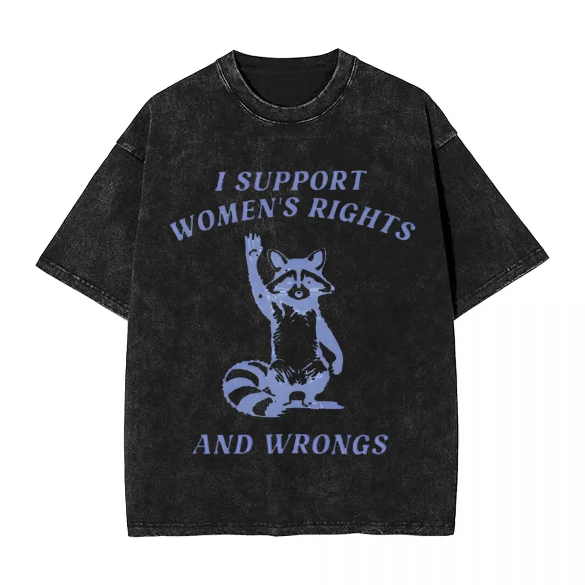 Washed T Shirts I Support Women's Rights And Wrongs Hip Hop T-Shirt Female Empowerment Streetwear Summer Tops Tees for Men Women