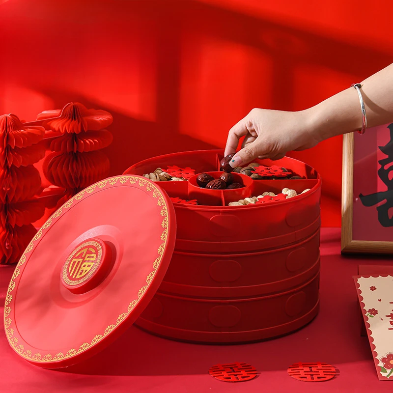 

Бытовая многослойная тарелка с фруктами в китайском стиле для гостиной, журнальный столик, тарелка с фруктами, коробка конфет, коробка для сухофруктов, новогодняя праздничная