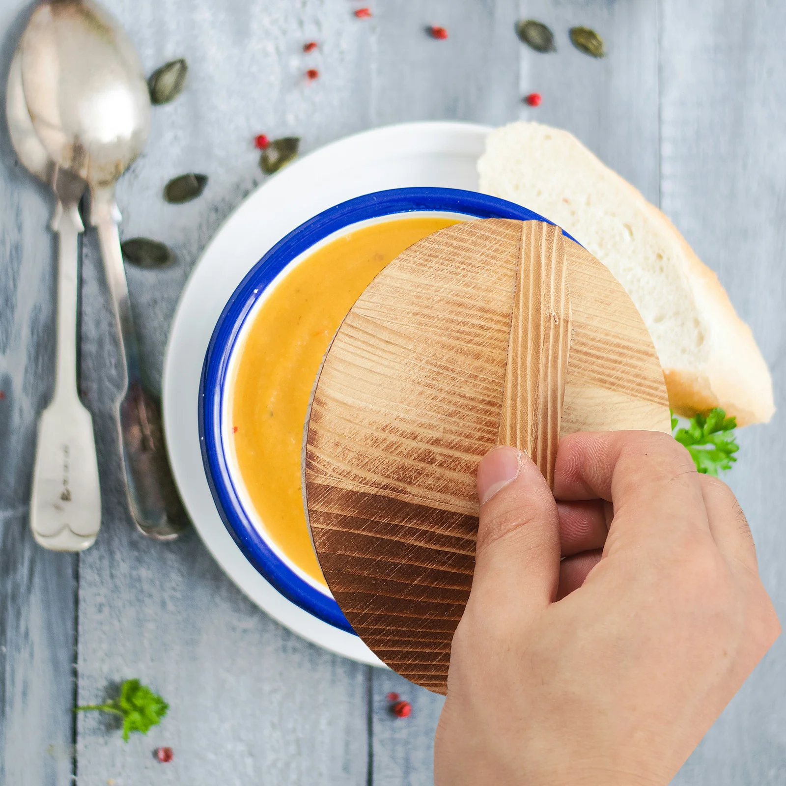 

Wooden Wok Lid Anti-Overflow Pot Cover Natural Wood Cooking Tool For Oil Splatter Protection Kitchenware Accessory