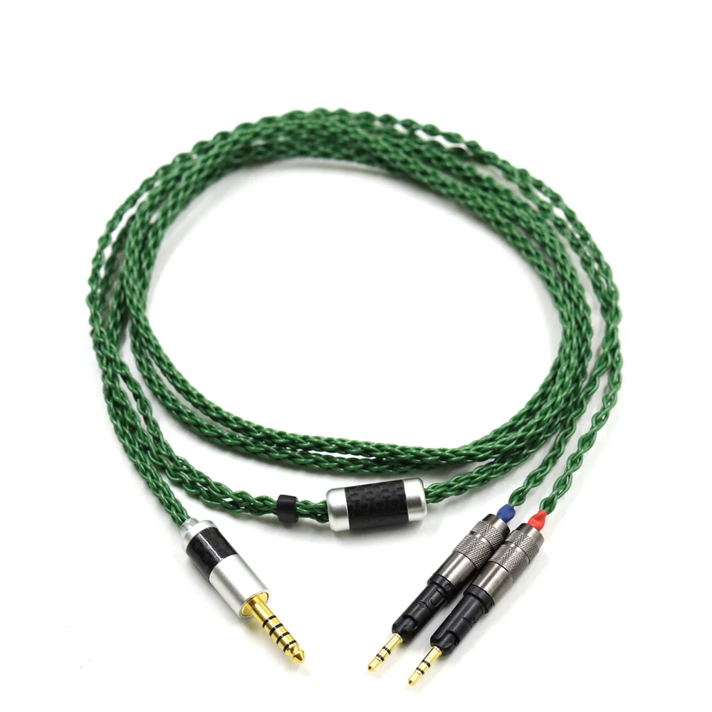 新しい緑のHi-Fiステレオ3.5/4.4mm,8コア,7n,シルバーメッキr70x,ヘッドフォン用アップグレードケーブル,ATH-R70X,r70x5,