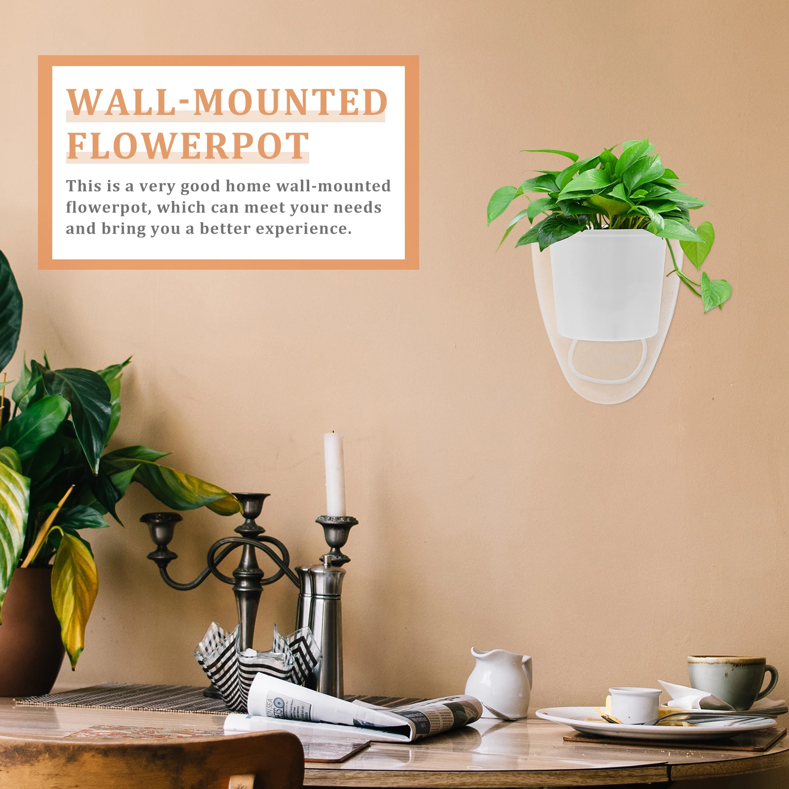 

Wall Mounted Flower Pot Hanging Planter Plastic Container Indoor Holder Durable Practical Dorm Home Office Affordable