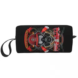 Vintage Fire Rescue Fireman Skull Firefighter Toiletry Bag Women Cosmetic Makeup Organizer Lady Beauty Storage Dopp Kit Case