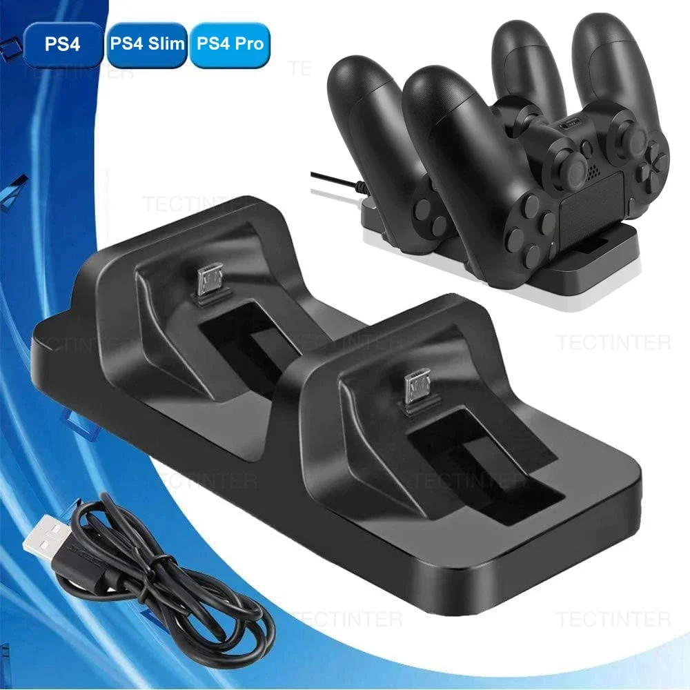 For PS4 Dual Controller Charger Dock Gamepad Charging Base Stand Holder For Sony PlayStation 4 Controle Gaming Accessories