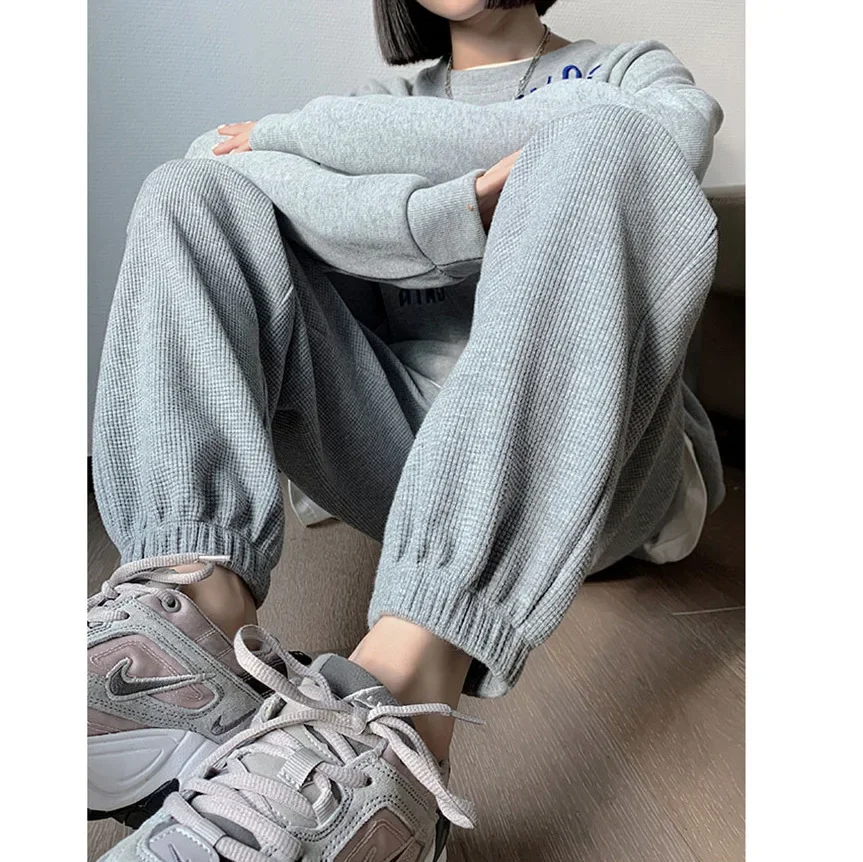 Spring Autumn Casual Pants for Female style   Loose Corduroy Pants  Female style Casual Pants Korean Wide Leg Pants Jogger Pants