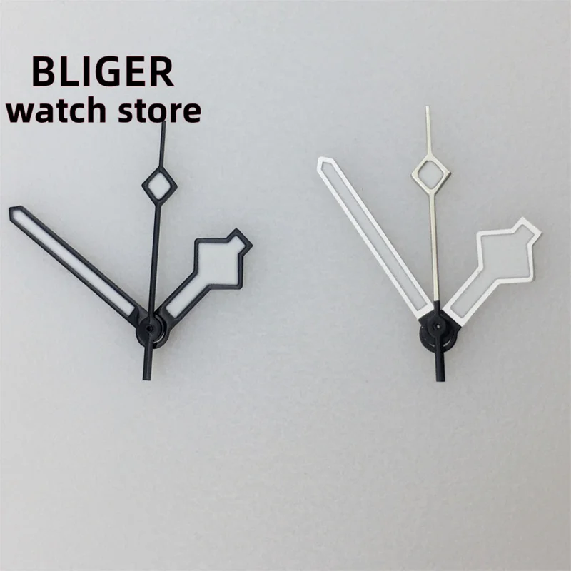 BLIGER ساعة يد جديدة سوداء فضية خضراء مضيئة مناسبة ل NH34 NH35 NH36 NH37 NH38 NH39 ساعة حركة اكسسوارات