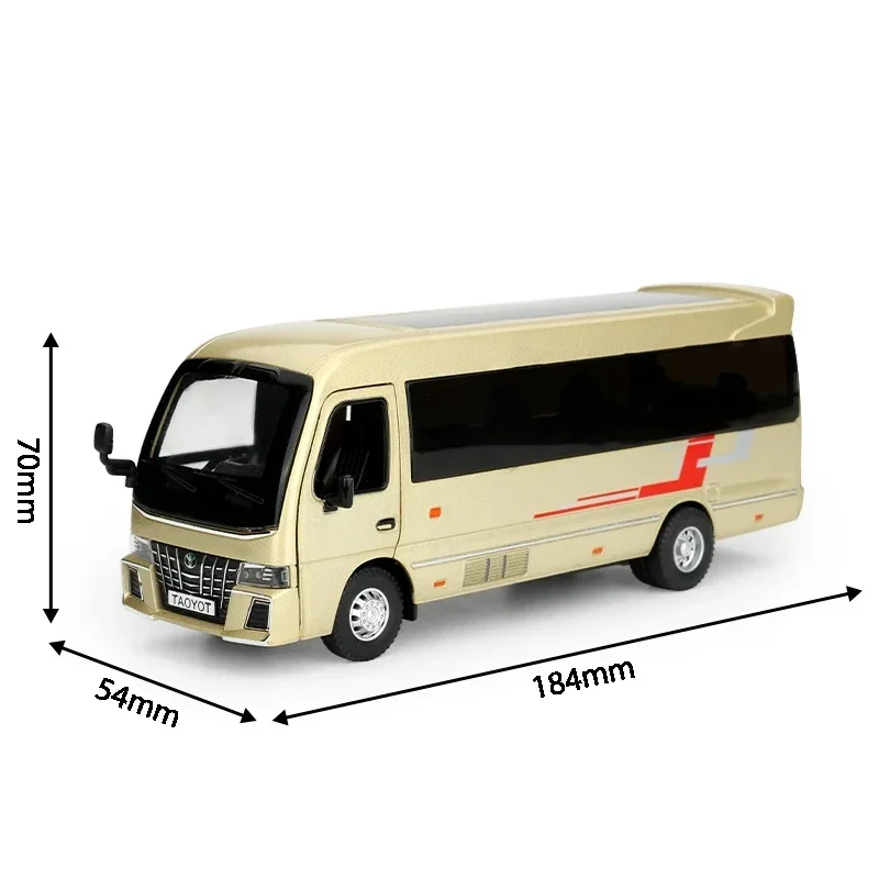 1:32 Toyota Coaster Coach Van Toy Car Model Diecast Alloy Lexury Bus Miniature Pull Back Collection regalo per bambini ragazzi Kid