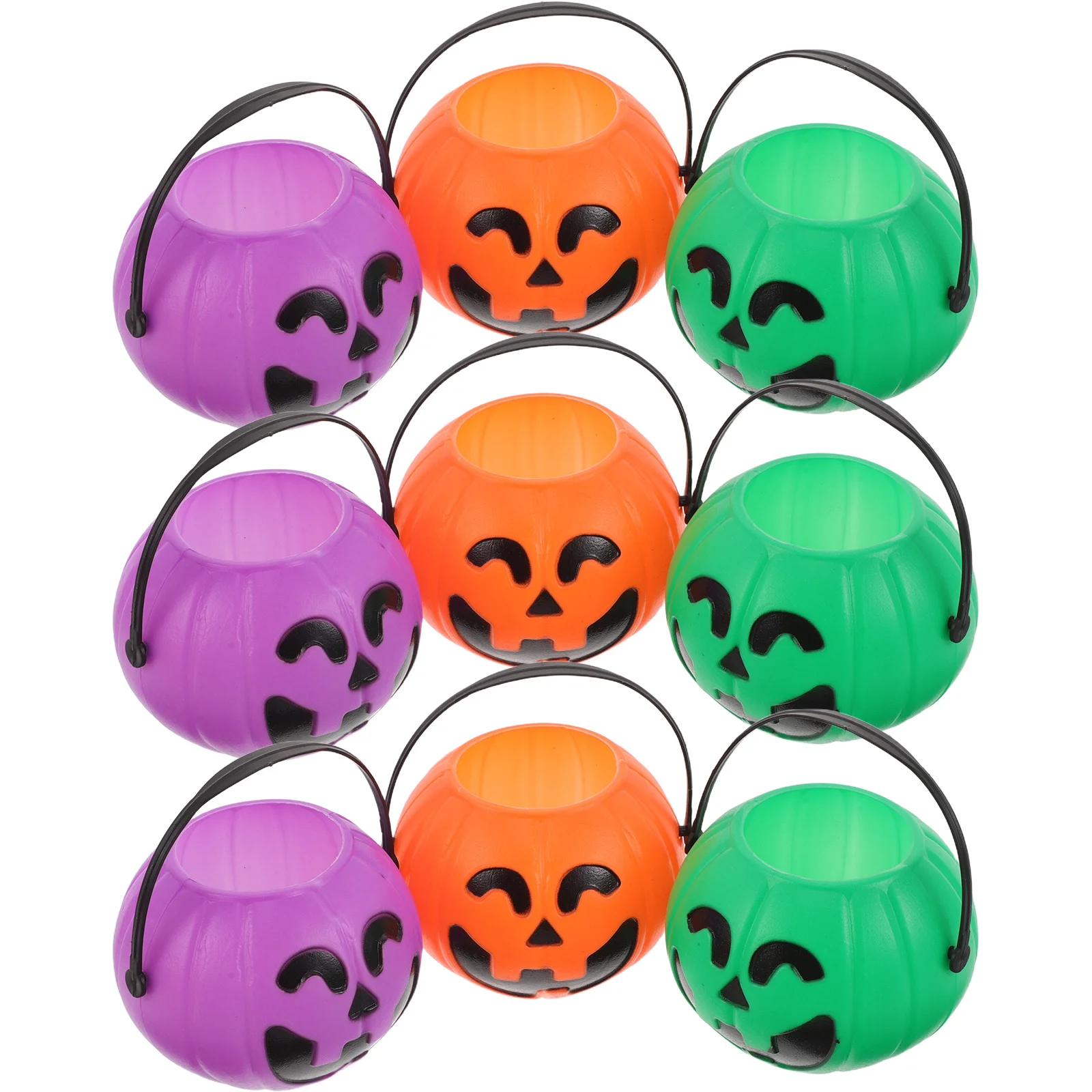 

12Pcs Halloween Candy Container Pumpkin Bucket Cauldron Portable Trick Or Treat Party Decoration Pumpkin Candy Jar