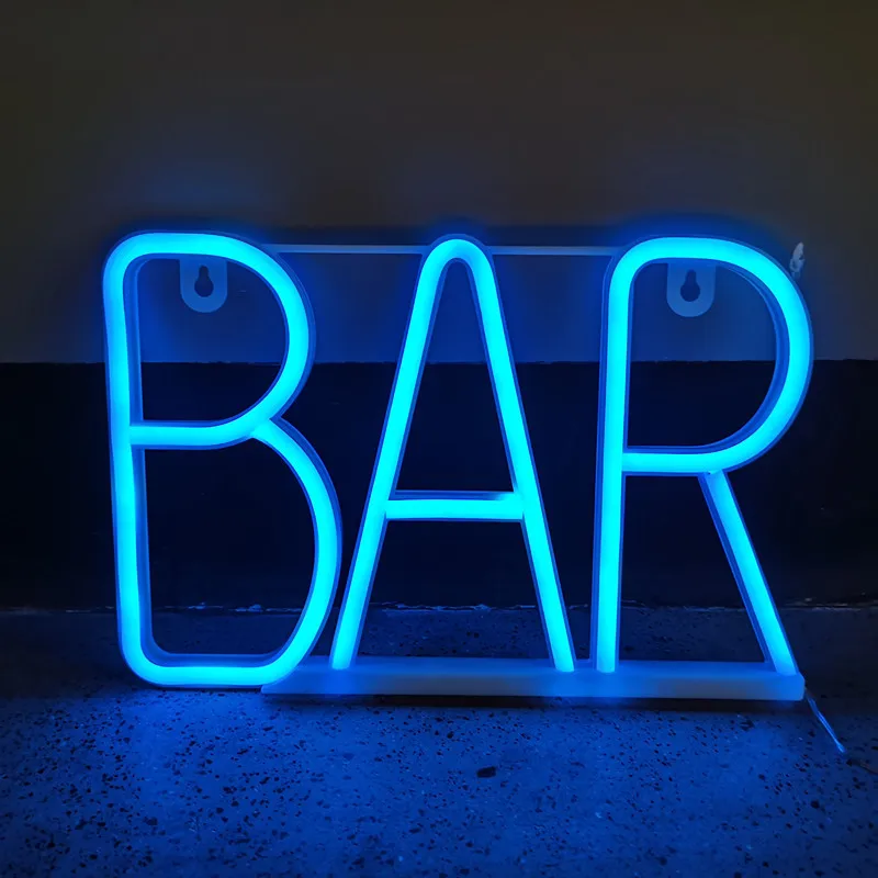 BAR Neon Sign Light LED Letter Neon Lamp Tube Christmas Decoration Pendant KTV Party Bedroom Home Decor Festival Kids Gift