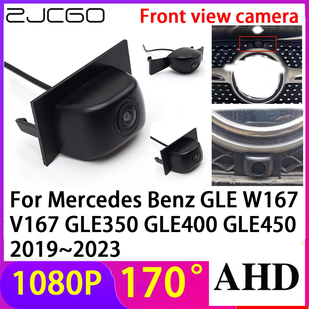 

ZJCGO AHD 1080P LOGO Car Parking Front View Camera Waterproof for Mercedes Benz GLE W167 V167 GLE350 GLE400 GLE450 2019~2023