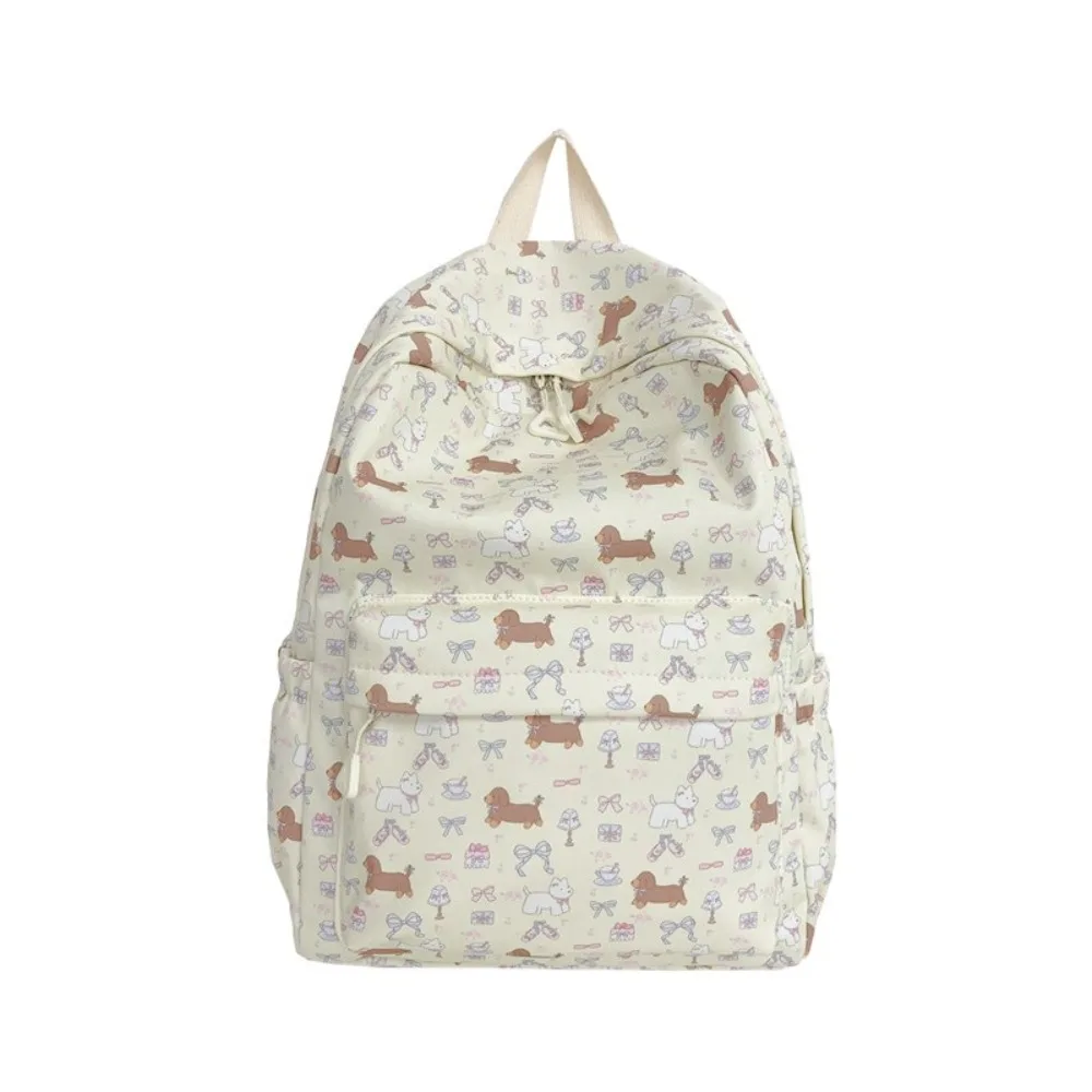 

Kawaii Nylon Cute Dog Backpack Korean Style Handbag Students School Bag Travel Bag Large Capacity Shoulder Bag Teenager