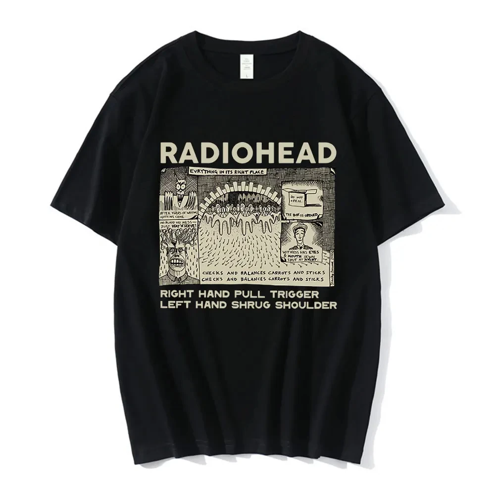Vintage Rockband Radiohead T-Shirt Herren T-Shirts Hip Hop The Bends Musikalbum Print T-Shirt Oversize Top – Detail 13