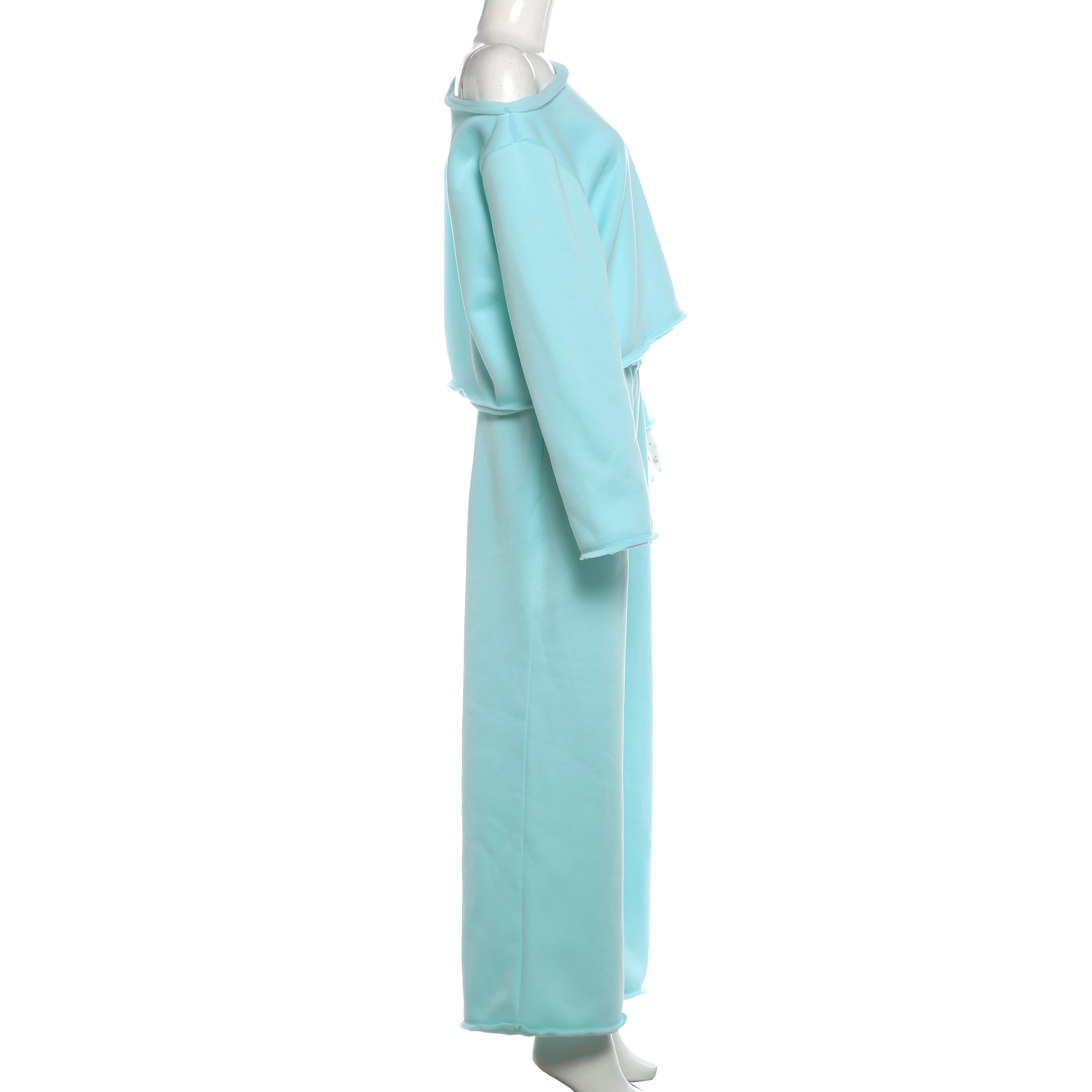 Weird Puss Lässiges, bequemes 2-teiliges Set für Damen, Herbsttrend, schräger Kragen, T-Shirts mit langen Ärmeln + lange Hosen, schlichte Outfits – Detail 4
