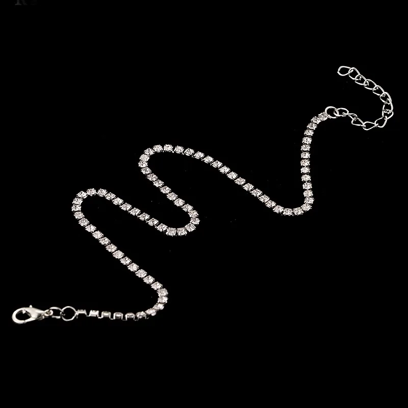 Factory Sexy Choker Iced Out Tennis Chain Necklace For Women Luxury Cubic Zircon Crystal Short Hiphop Neck Accessories Jewelry