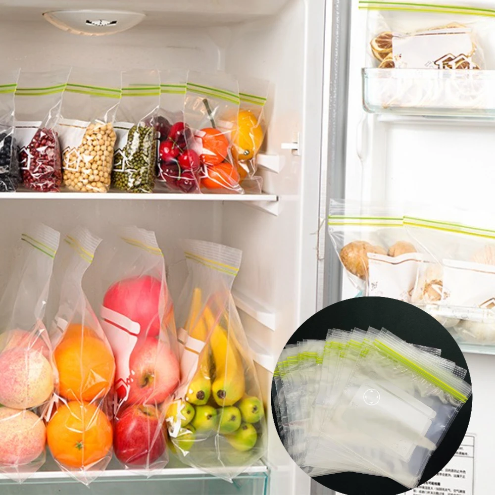 

Double Tendon Seal Transparent Portable Food Storage Bag For Classification Reusable Kitchen/Freezer/refrigerator Storage Bag