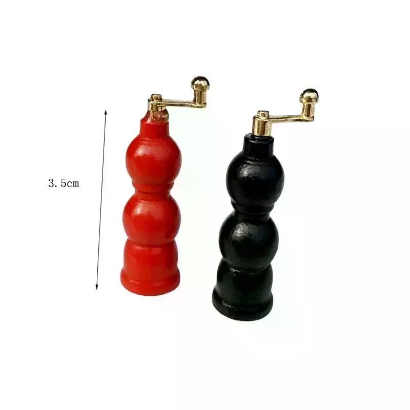 2Pcs Dollhouse Miniature Accessories 1:12 Mini Red And Black Grinding Machine Model Toy Restaurant Scene Decoration