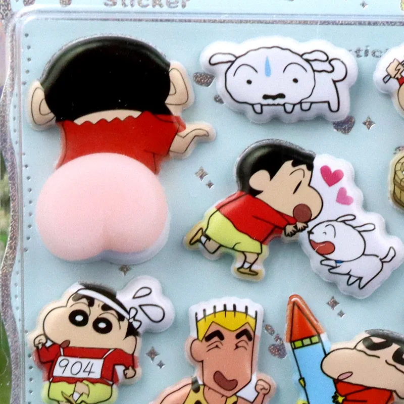 Pegatina 3D de Crayon Shin Chan para Descompresión, Pegatina Decorativa para Carcasas de Teléfono, Juguete Infantil al por Mayor, 2026*