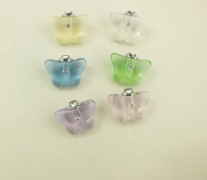 

100pcs butterfly crystal vial pendants Glass&Crystal Vials perfume bottle Clearance