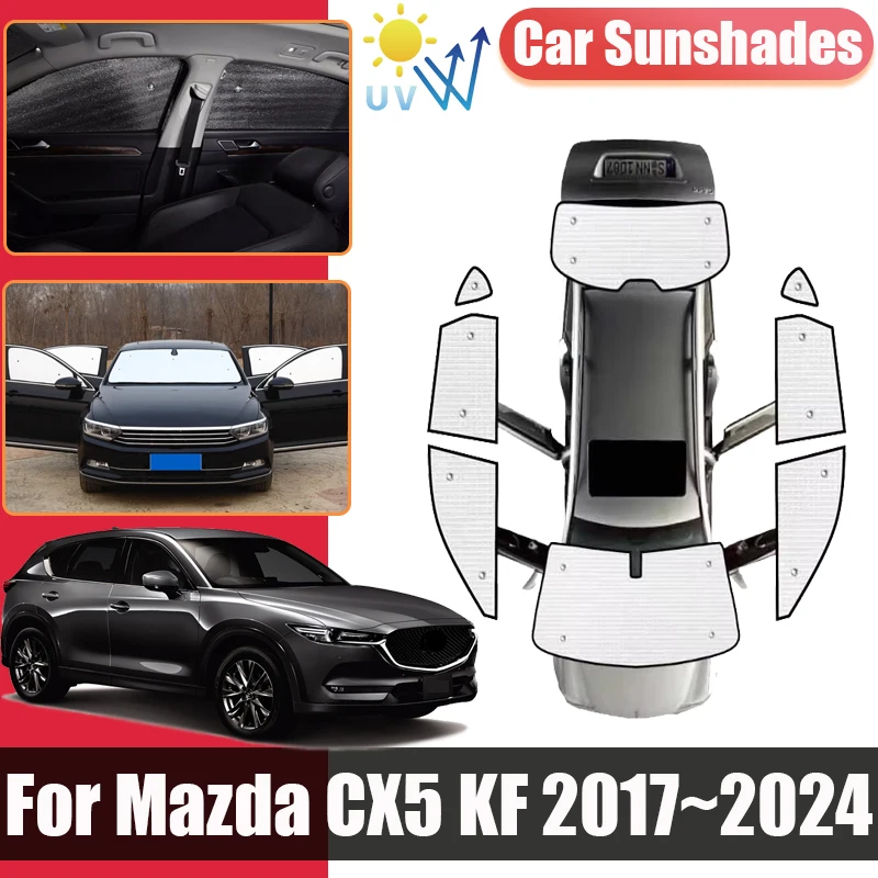 

Аксессуары для Mazda CX5 KF 2017 ~ 2024, оконный солнцезащитный козырек, анти-УФ-блоки для конфиденциальности, солнцезащитные козырьки, солнцезащитные чехлы, автомобильные аксессуары