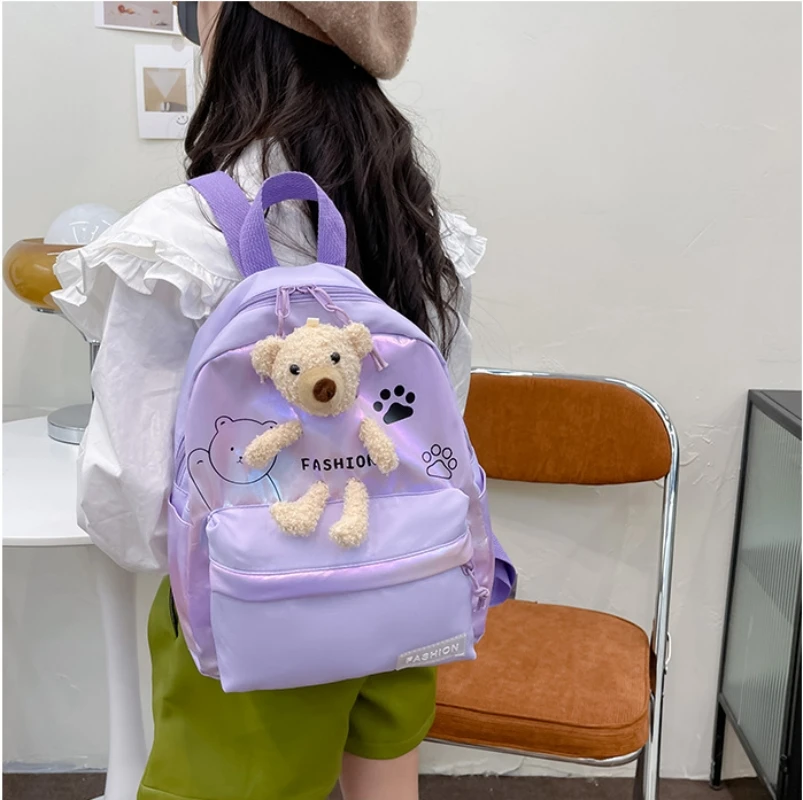 Mochila de oso personalizada para niños, bolso de oso de peluche personalizado con tu nombre, bolsa escolar para niños y niñas pequeños, bolsa de