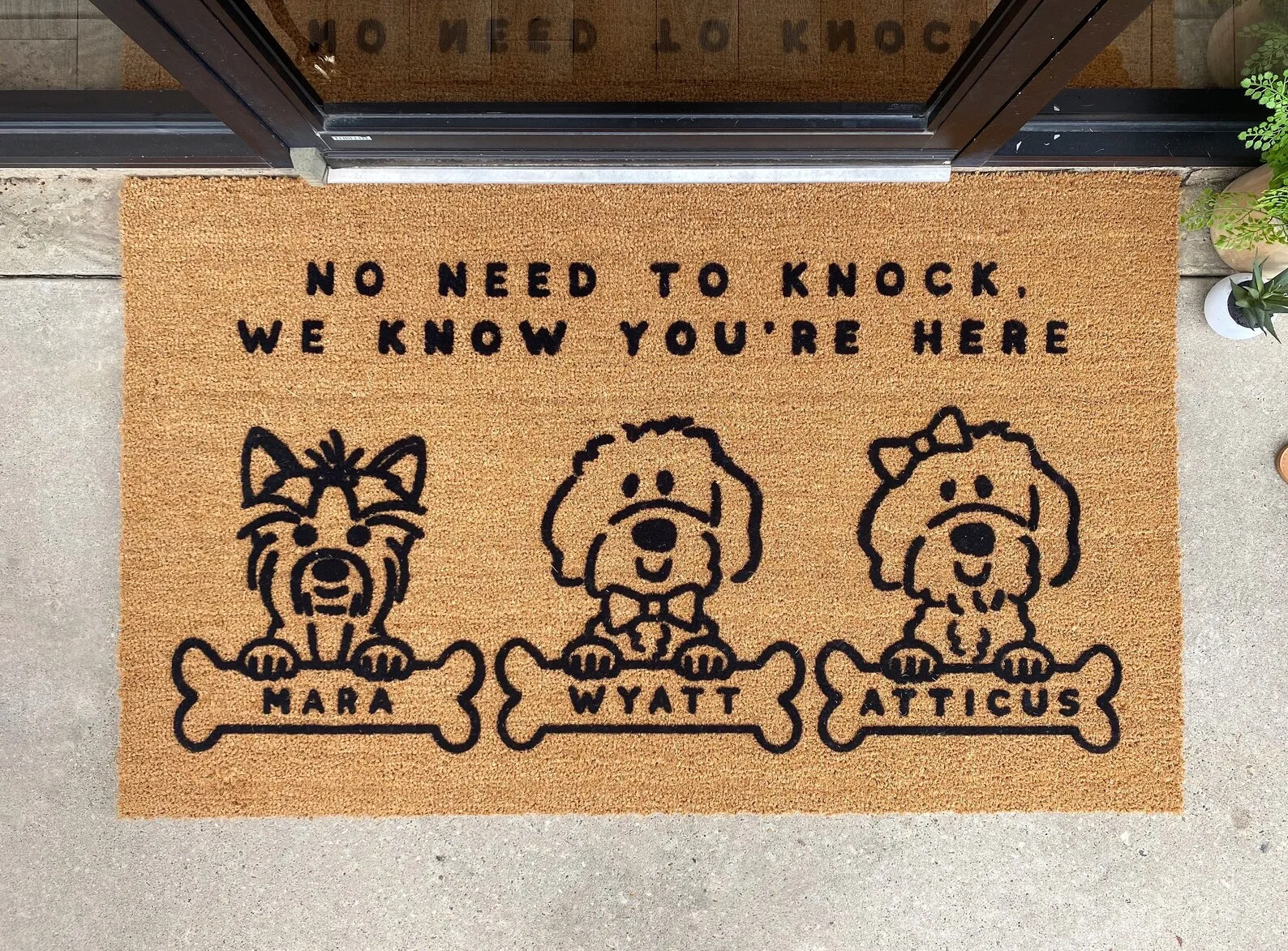 

Custom Funny Dog Portrait Doormat Letter Print Welcome Mat Persoanlized Anti-slip Super Absorbent Door Mat for Housewaring Gifts