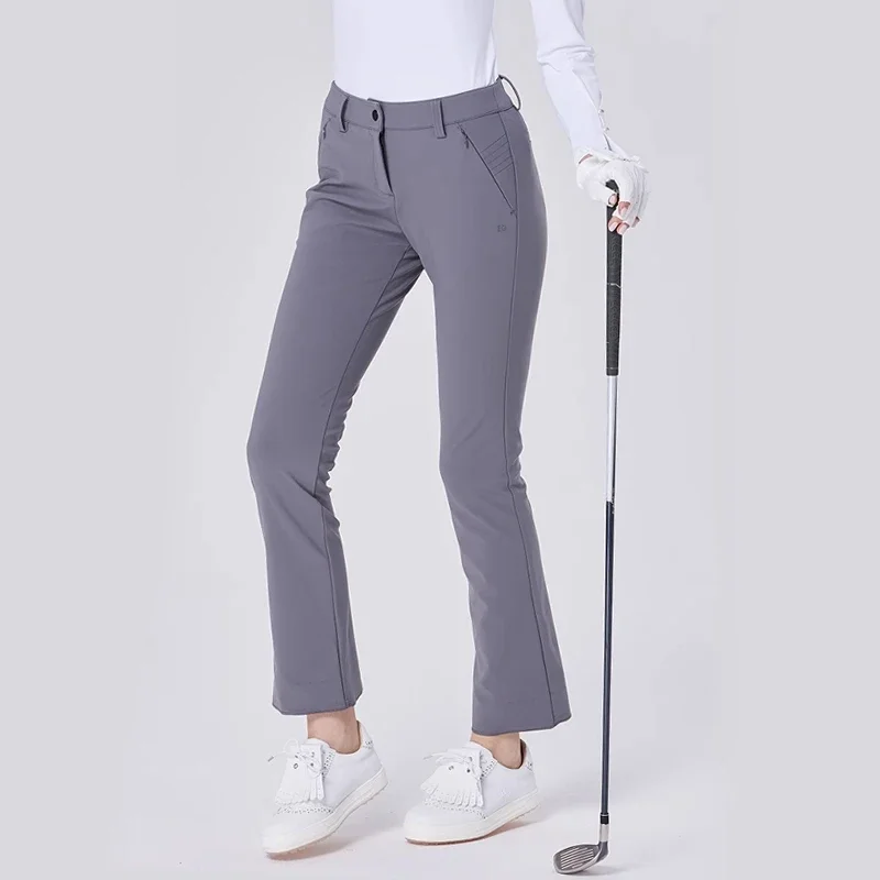 BG New Golf Grey Pants Women's Autumn and Winter High Waist Thin Fleece Trousers Outdoor Sports Casual Quick-drying Long Pants