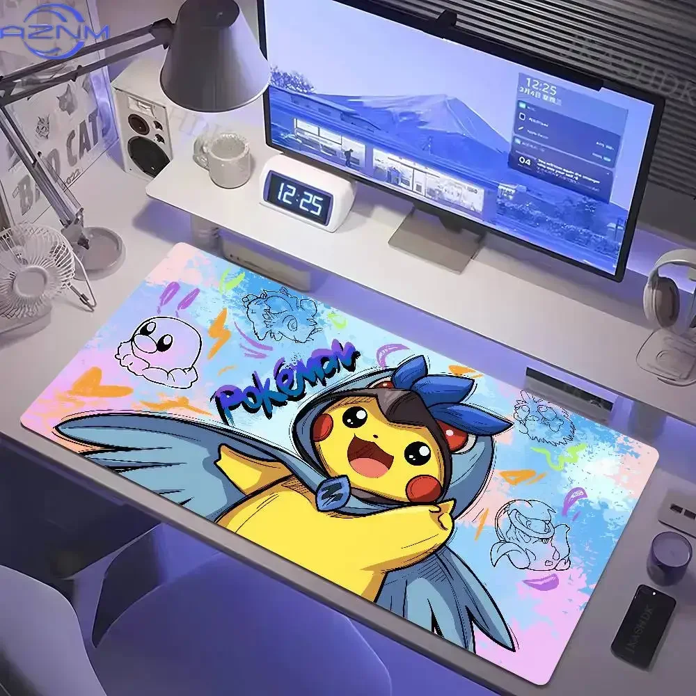 Mouse Pad Large Game Rubber Desk Mat Computer Keyboard Pad P-Pokemon Pikachu PC Gaming Accessories Carpet Kawaii Mousepad