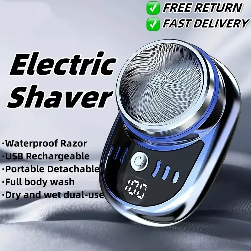 Men Mini Electric Shaver Travel Portable Detachable Waterproof Razor USB Rechargeable Beard Body Hair Trimmer Remover