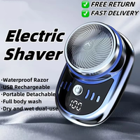Men Mini Electric Shaver Travel Portable Detachable Waterproof Razor USB Rechargeable Beard Body Hair Trimmer Remover