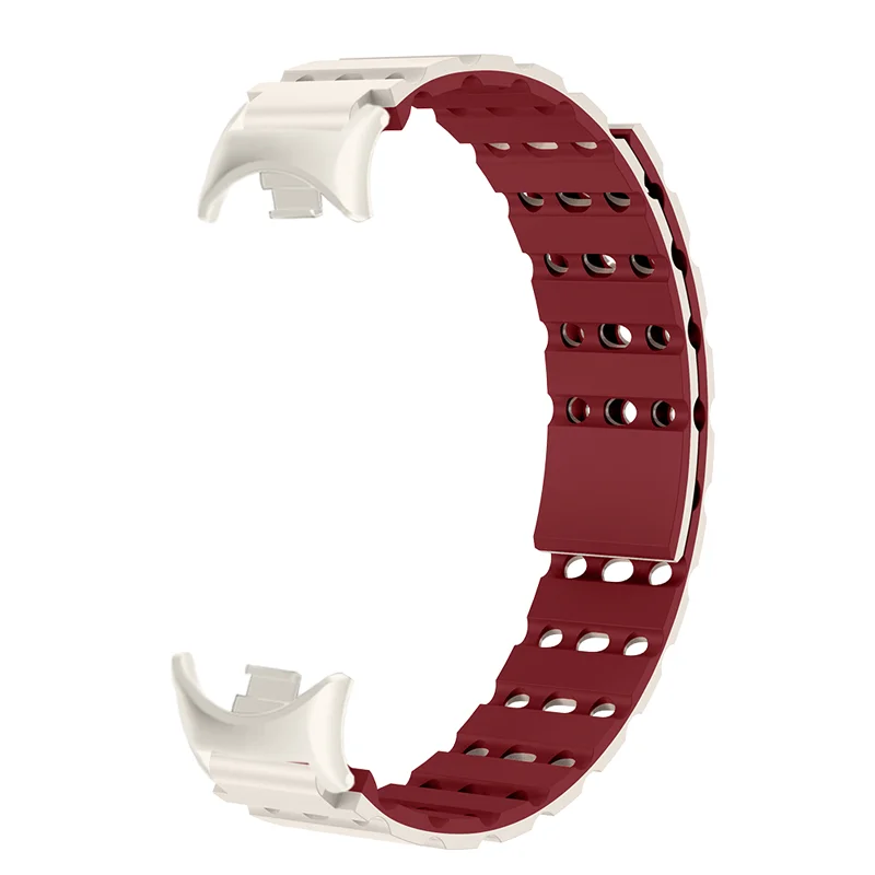 

Magnetic Watch Strap For Xiaomi Band 8 Air Holes Quick Release Washable Breathable Silicone Sport Smartwatch Band Men Women