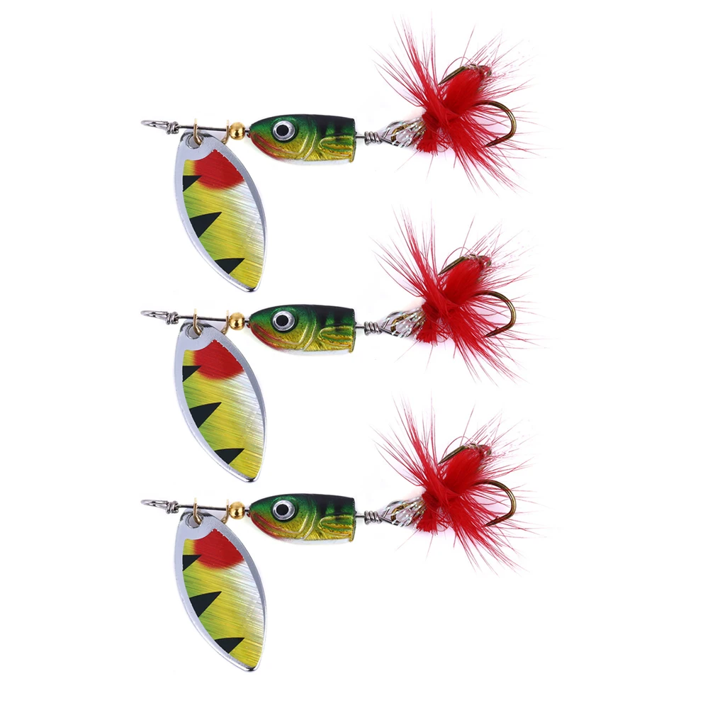 

3pcs Rotating Sequin Fake Fish Fishing Lures Lifelike Baits Shape Bass Hook Fishing Accessories Reusable Long Term Carp