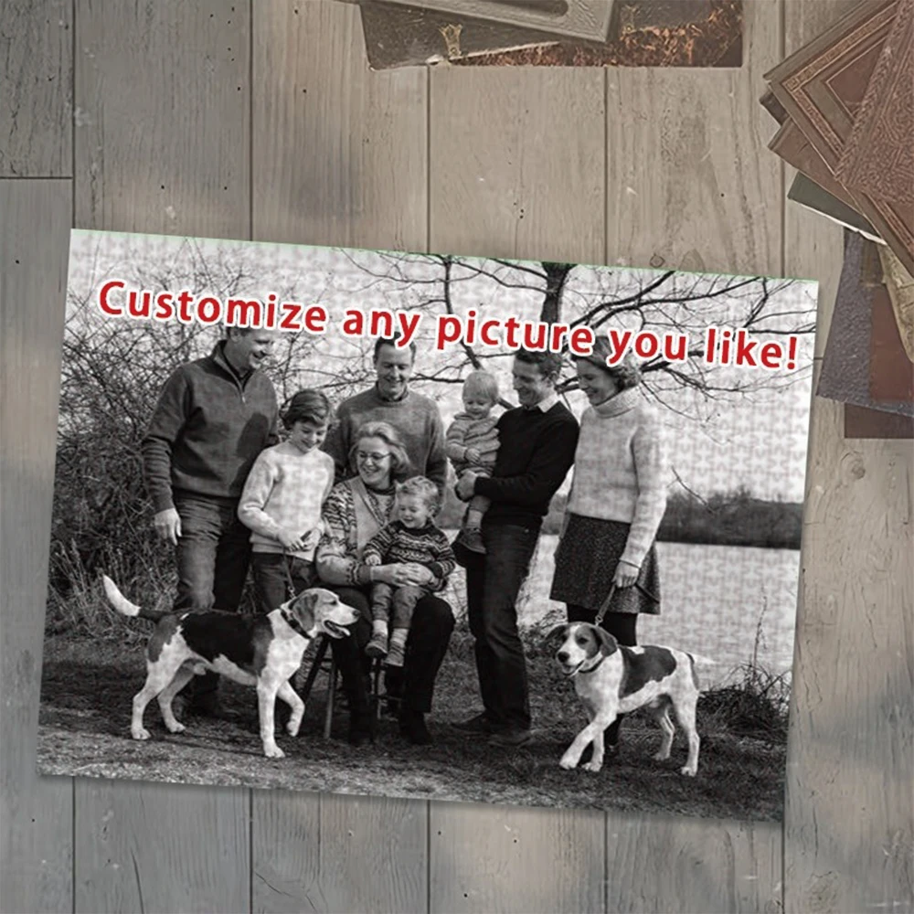 35/300/500/1049pcs Personalized Custom Photo Puzzle Family Photos for Dad Grandmother Grandad Godmother