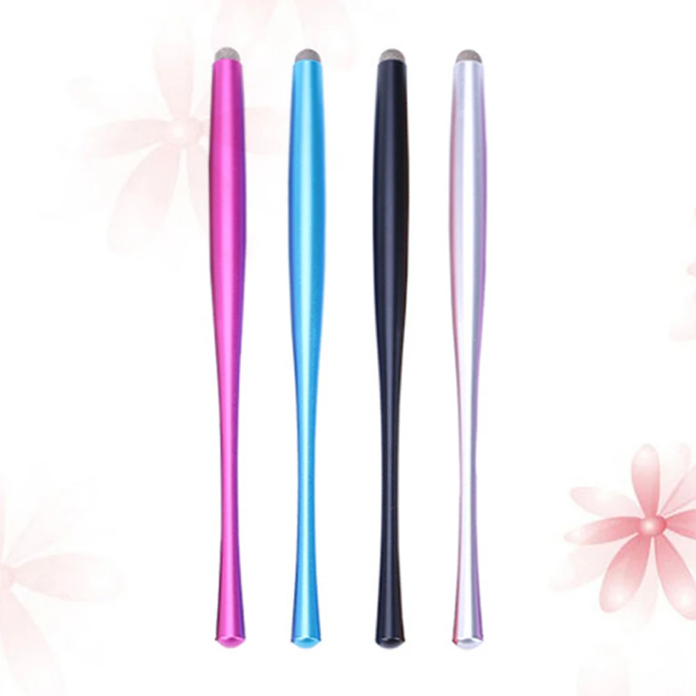 

4pcs Metal Capacitive Stylus Pen Writing Tool Touch Screen Pen For Smartphone Tablet Replacable Fiber Cloth Tip Durable